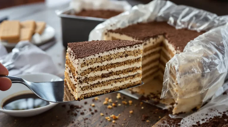 Gâteau petit beurre au café : la recette sans cuisson qui reste fondante et ne s’affaisse pas